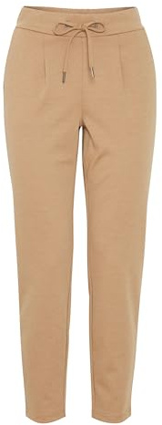 b.young BYRizetta Damen Hose Stoffhose Pants mit Stretch Kordelzug Bundfalten Eingrifftaschen Slim fit, Größe:L, Farbe:Tiger's Eye Melange (1710381)