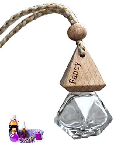 Auto Diffusor Flasche, 5.0 cm Nachfüllbar Auto Essntial Oil Diffuser, Leere Anhänger Nachfüllbare Leere Glasflaschen für Auto und Zuhause Duft Anhänger Dekoration, Aromatherapie Aufbewahrung, Auto