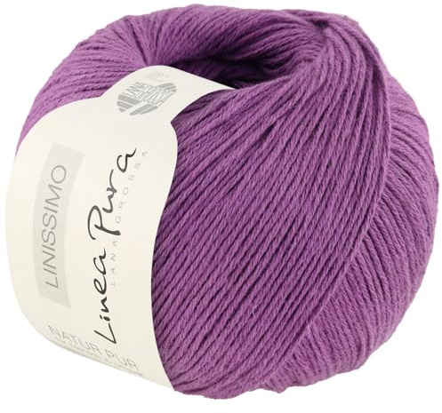 LANA GROSSA Linissimo | Leichtes, locker verzwirntes Baumwoll-Leinengarn | Handstrickgarn aus 50% Baumwolle & 50% Leinen | 50g Wolle zum Stricken & Häkeln | 187m Garn FB5