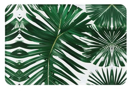 CarXs Green Palm Leafs Ideal Outdoor Mat,Anti-Slip Floor Mat, Bedroom Rug - Uncompromising Comfort and Durability