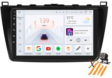 YLOXFW Autoradio Stereo Android 13.0 Navi für Mazda 6 GH 2007-2015 Sat GPS Navigation 9 Zoll Cartablet DVD Multimedia Player FM BT Receiver mit Carplay 4G 5G WiFi DSP SWC,Y500s