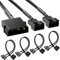 KUOQIY 4 Piezas Cable Adaptador de Molex a Ventiladores, Cable Adaptador de Alimentación para Ventilador de Refrigeración de 4 Pines Molex a 2 x 3 Pines / 4 Pines PMW 12 V