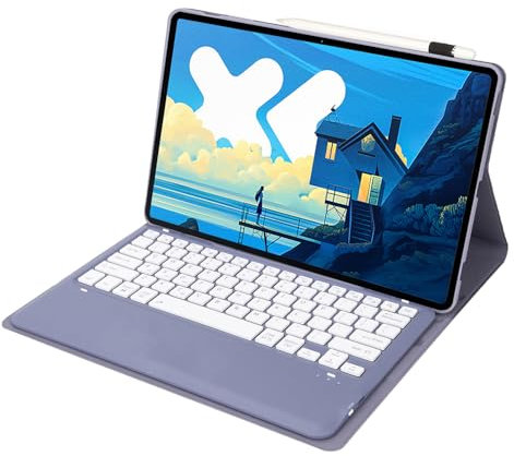 leleyo Funda con teclado para tablet Huawei MatePad Pro 12.6 12.6 pulgadas, cubierta inteligente magnética con teclado Bluetooth inalámbrico extraíble para Huawei MatePad Pro 12.6, morado