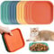 12Pcs Cat Food Dish Shallow, 4 Colours Square Cat Food Bowl Flat Cat Bowls, Kitten Bowls Feeding Bowls Set, Whisker Fatigue Free Bowls for Pet Cat Kittens Short Legged Cats Dog