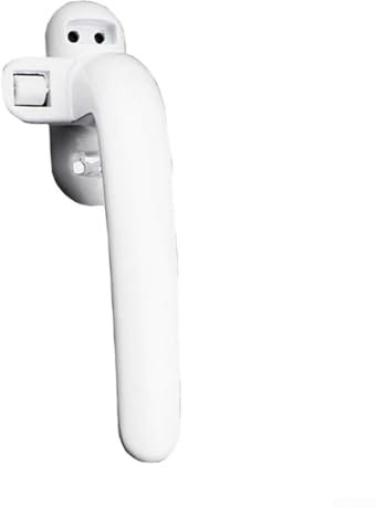 Cerradura de manija de ventana, mango de aleación de aluminio, hebilla de bloqueo de manija de puerta, para puertas y ventanas en varios escenarios como dormitorios, oficinas (blanco derecho)