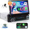 DAB Plus 1 Din Autoradio mit Carplay Android Auto Mirror Link, 7 Zoll Automatisch Einziehbarem Bildschirm mit Bluetooth Freisprecheinrichtung, Touch Bildschirm MP5 Player mit EQ SWC + Rückfahrkamera