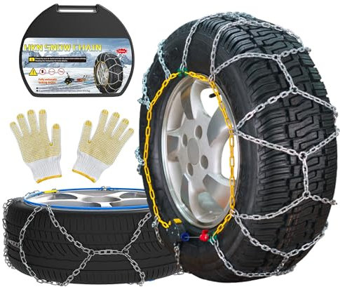 Automatische Schneeketten, 2 Stück x 12mm, 1 Minute schnelle Montage von Schneeketten mit automatischem Spanner,universelle Notfall-Reifentraktionskette für Pkw, Pickups und SUVs (HKN 150)