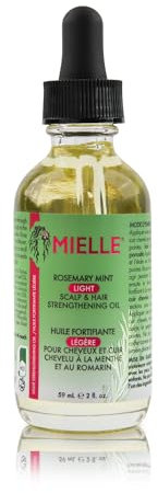 Mielle Rosemary Mint Scalp and Hair Strengthening Oil Light, Biotin Infused, Ideal for Low Porosity Hair, 59 ml (Pack of 1)
