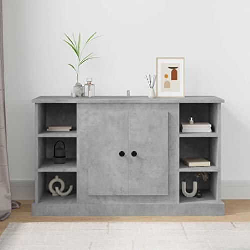 KLYEON Sideboard Betongrau 100x35,5x60 cm Holzwerkstoff,Stilvolles Sideboard aus Holzwerkstoff in Betonoptik für EIN modernes Wohnzimmer Diele & Flur Möbel