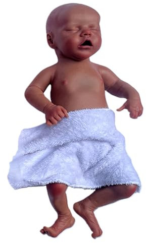 18 Inch Full Silicone Reborn Baby Dolls Sleeping Girl, Realistic Eyes Closed Twins Rebirth Doll with Gift Box (Twin-B,#04)