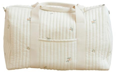 AZURAOKEY Gesteppte Reisetasche für Damen, Wickeltasche, bestickter Windel-Organizer, niedliche Cartoon-Umhängetasche mit Reißverschluss, Größe M, Oliv/Blatt für mich (Leaf It to Me