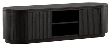 Paris Prix Meuble TV Design Nervuré Fjallbacka 160cm Noir