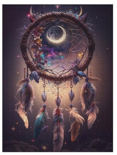 Traumfänger Holzpuzzle - Puzzle Für Erwachsene, 500-teilige Puzzles Für Teenager Und Kinder, Herausfordernde Spiele 55×41cm