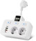 Ciabatta Multipresa con USB, BOCHLION 2 Presa Multipla Salvaspazio con Interruttori Indipendenti e Luce Notturna, PD20W e QC3.0 Ricarica Ciabatta Elettrica Multipresa per Ufficio Casa-Bianco