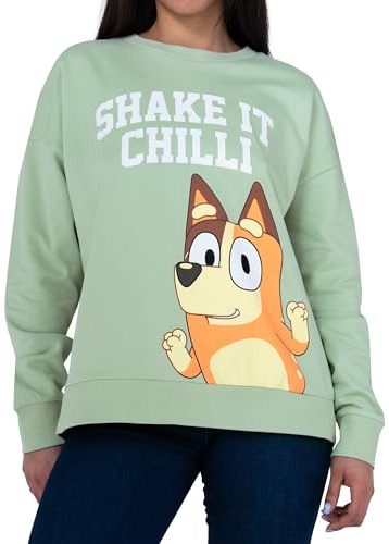 Bluey Sweatshirt, Damenpullover Mit Chilli, Baumwollpullover Für Frauen Mit Langen Ärmeln