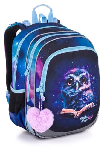 TOPGAL ELLY Schulrucksack ab 1. Klasse - Ergonomisch Schulranzen für Kinder - Schultasche für die Grundschule (Eule)