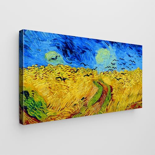Giallobus - Gemälde - Vincent Van Gogh - - Standardleinwand - 140x70-09 - Weizenfeld mit Krähenflügen - Bereit zum Aufhängen - Moderne Gemälde