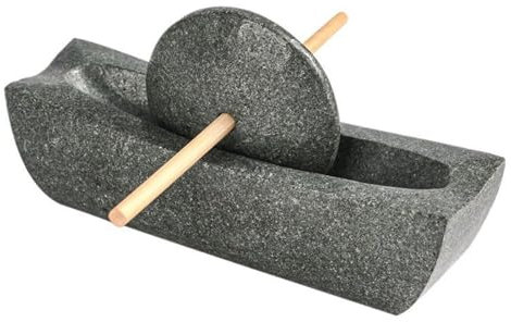 Chinese Style Mill Grinder Set Crusher Roller Handheld Tea Tray Seasoning Mills Traditional Chinese Grinding(About 12cm)