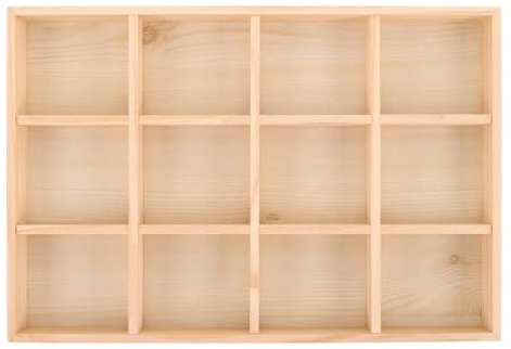 CALLARON Plateau À Bijoux En Bois Organisateur À Compartiments Multiples À 12 Cases Avec Séparateurs Plateau De Rangement Pour Bagues Bracelets Et Colliers Présentoir Pour Commode
