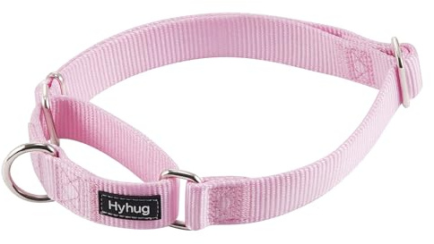 Hyhug Martingale Collar for Dogs, Extra Large Pink, Escape Proof | Heavy-duty no-pull nylon, secure fit for strong dogs. Great for training walks and park outings. Durable & easy adjust