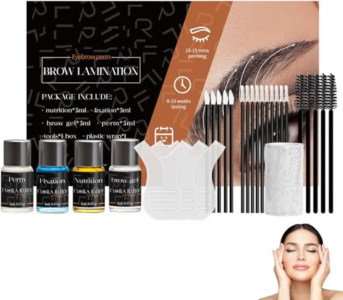 Augenbrauen Lifting Set,Brow Lifting Set für Zuhause DIY,Brow Lamination Kit,Sofortiger Salon-Effekt für Vollere, Dichtere 3D-Augenbrauen,Einfach in der Anwendung & Lang Anhaltendes Ergebnis