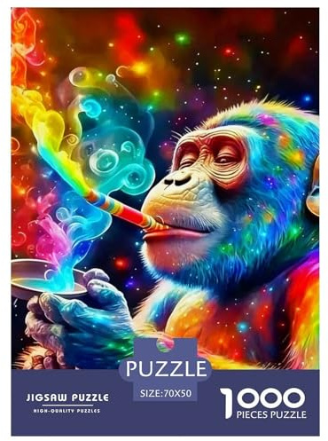 Monkey Jigsaw Puzzle for Adults & Teens 1000 Pieces Challenging Brain Teaser Premium Recycled Board Gift Ready 70x50cm/1000pcs