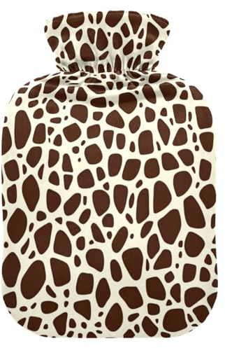 Wärmflasche mit Giraffenfell-Aufdruck, mit weichem Bezug, 2 l Wasserbeutel zur Schmerzlinderung, Nacken-Schulterwärmer, Bolsa de Calor para Dolor Menstruation