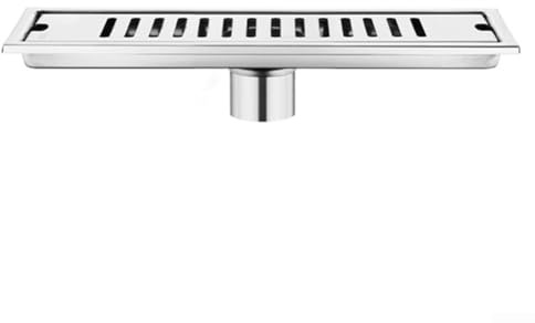 ZAMETTER Floor Drain Stainless Steel 304 Rectangle Shower Floor Drains with Large Capacity and Scent Proof Design Floors Ground Drains Fits 40mm 50mm 75mm Pipes for Bathroom Renovation(Chrome 30cm)