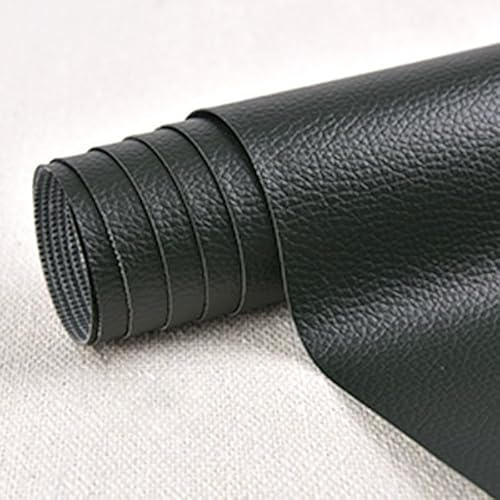 Nvzi 1 x 50 x 137 cm starke, selbstklebende Leder-Reparaturflicken für Möbel, Stühle, Dunkelgrün