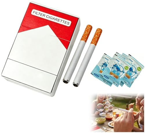 Quesuc 8 Pièces Cigarette Bulle Machine À Bulles Set Avec Étui 2 Tiges 5 Recharges Jouet À Bulles Anti-Stress Gadget Fête
