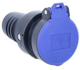 as - Schwabe Schweizer Kupplung Typ 13, 230 V / 10 A, Schwarz/Blau, Zum Anschrauben, IP55 Staub- & Strahlwassergeschützt