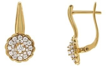 Heideman Ohrringe Lenia Damen gold Edelstahl Blütenmotiv Zirkonia | Schöne Geschenkidee für Freundin oder Mama, hautfreundlich, anlaufresistent, elegant für Büro und Alltag