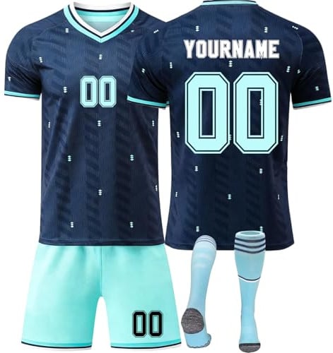 RMBLYfeiye WM 2026 Fußball Trikot Personalisiert mit Eigenem Namen/Nummer für Herren/Kinder WM Fussball 2026 Set Trikot, Shorts und Socken Football kostüm