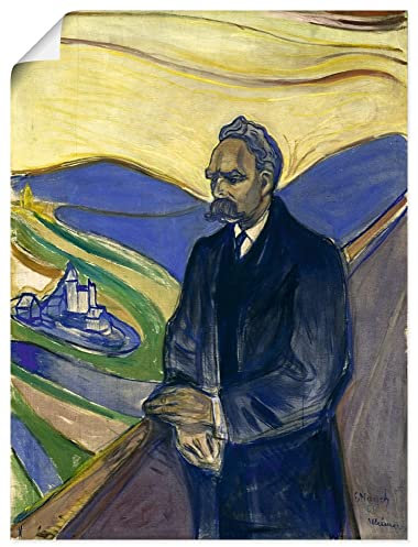 ARTLAND Wanddeko Poster & Kunstdrucke Wandposter 45x60 cm Berge Himmel Porträt von Friedrich Nietzsche. 1906 Expressionismus Edvard Munch S7EW