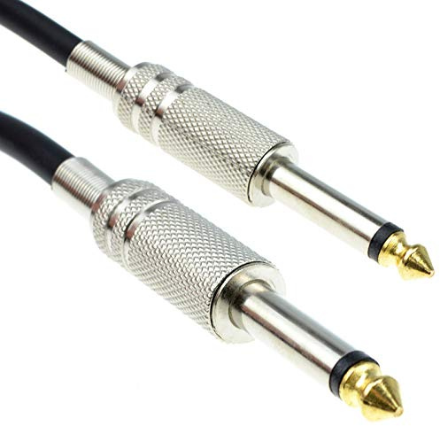 kenable PRO 6.35mm Low Noise Guitar Lead Cable Gold Metal Connectors 4m Black