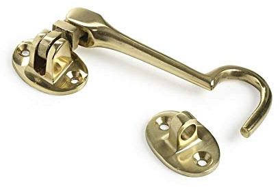 Dzina Silent Cabin Hook & Eye Brass Gate Hook and Eye 250mm