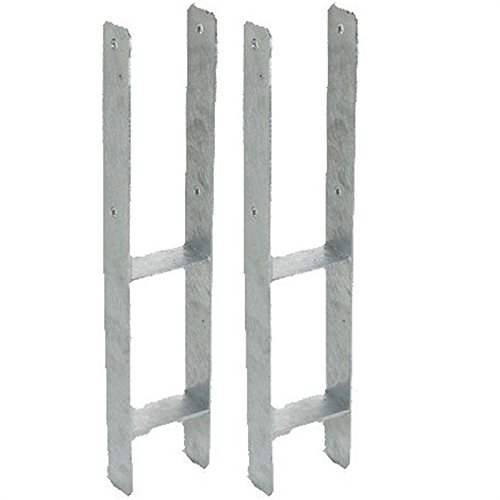 RBS24 Pfostenträger H-Form verzinkt 121 mm zum Einbetonieren 2 Stück