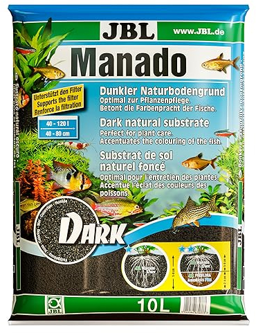 JBL Manado Dark 6703700, Naturbodengrund, 10 l, Dunkelbraun