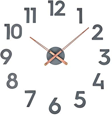 Cander Berlin MNU 6280 XXL Designer Wanduhr Wandtattoo aus Beton mit lautlosem Uhrwerk 80 cm