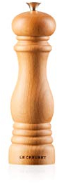 Le Creuset Classic Adjustable Salt Mill Grinder, Durable Beechwood, Anti-Corrosion, 40g, 21 cm Natural Finish, 96002000687000, Wood