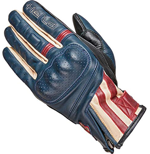 Held Motorradhandschuhe kurz Motorrad Handschuh Paxton Handschuh blau/beige/burgund 8, Herren, Chopper/Cruiser, Sommer, Leder