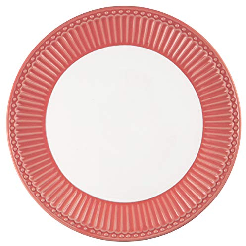 GreenGate - Teller, Kuchenteller, Frühstücksteller - ALICE - Porzellan - coral/rot - D:23 cm