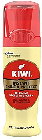 Kiwi Shoe Shine Liquid, Instant Shine & Protect Tube with Applicator Brush for Neutral Shoes, 75 ml, Pack of 3