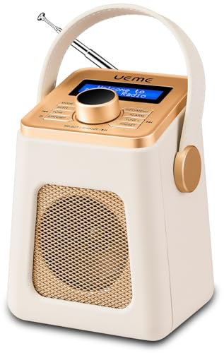 UEME Mini DAB/DAB+ FM Wireless Bluetooth Rechargeable Radio - Mushroom …