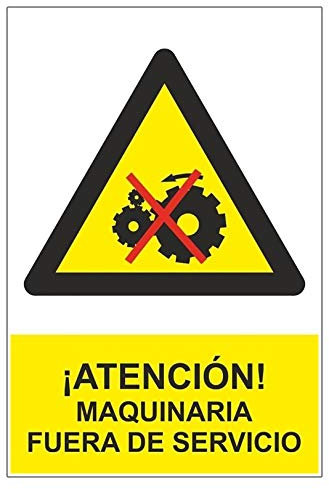 MovilCom® - Señal PELIGRO MAQUINA FUERA DE SERVICIO de tamaño 300x400mm material ALUMINIO (ref.RD31967)