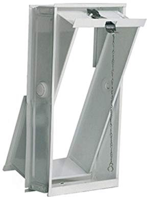 Telaio apribile e basculante in orizzontale per 2 vetromattoni da cm 19x19x8. Progettati per la ventilazione dei locali.