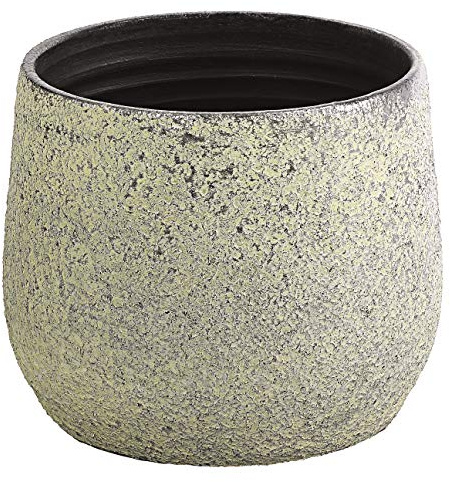 Dehner Übertopf Yves, Ø 28 cm, Höhe 21 cm, Keramik, Silber