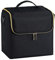Joligrace Travel Makeup Bag with Shoulder Strap Cosmetic Case Vanity Organiser Box, Black and Gold