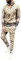 Herren Hip Hop Trainingsanzug 2-teilig Freizeithose Jacke Sweatsuit Sweatshirt Activewear Set Gr. L=US S, khaki
