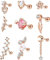 CASSIECA 9 Stück 16G Ohr Piercing Set Rose Gold - Helix Tragus Ohrringe für Frauen - Chirurgenstahl Schmetterling Blume Knorpel Ohrstecker